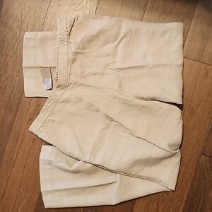 NWT J Jill 100% Linen Wide Leg Pull On Pants in Porcini Tan Ladies Medium Med